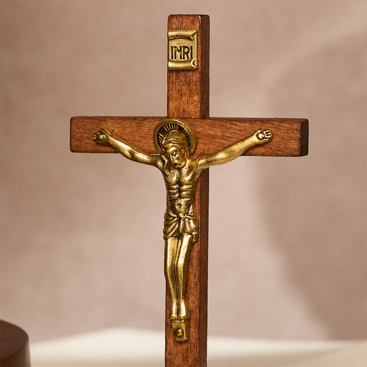 SolaceBeads Standing Wood Crucifix Tabletop Prayer Cross: Accompanying Personal Meditation - image 6