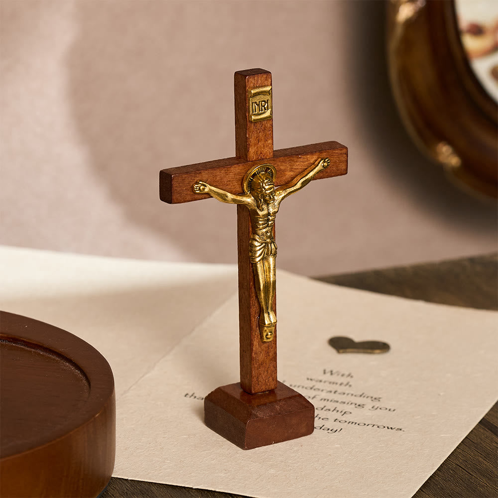 SolaceBeads Standing Wood Crucifix Tabletop Prayer Cross: Accompanying Personal Meditation - image 9