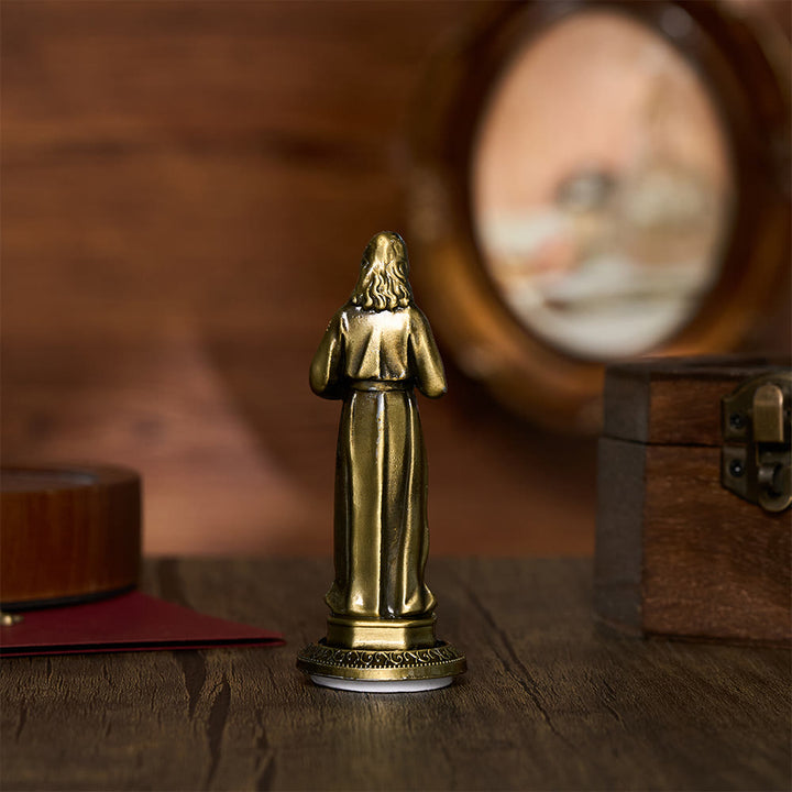 SolaceBeads Divine Mercy Jesus Statue, Two Vintage‑Tone: Divine Blessing Devotional Figurine - image 3