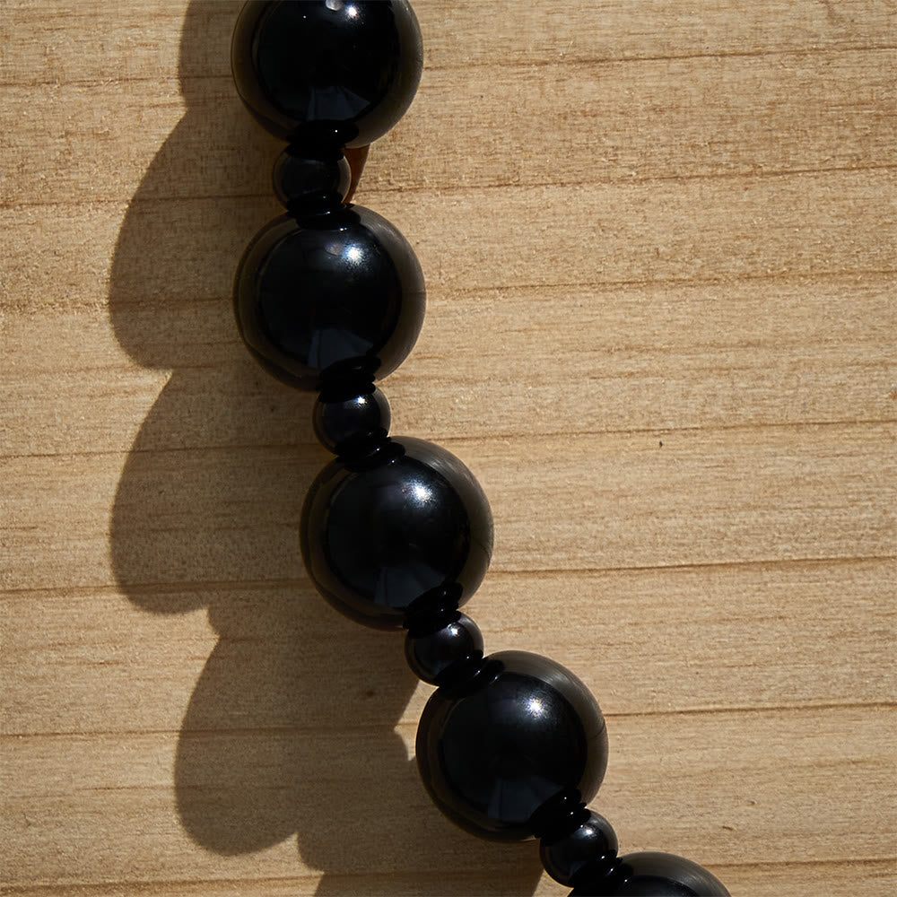Solacebeads Black Bead &amp; Red Heart Phone Charm With Black Metal Cross: Love And Faith In Daily Life - image 2