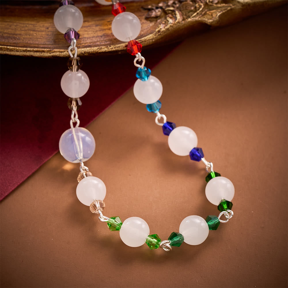 SolaceBeads White Glass Artistic Rosary: Elegant Beaded Chain for Your Daily Prayer - image 5