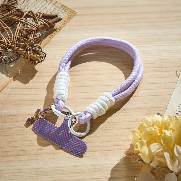 SolaceBeads Paracord Phone Charm: Inspiring Crucifix Pendant Daily Accessory - Purple - image 2