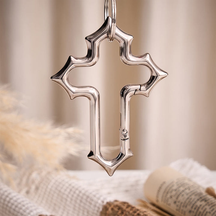 Solacebeads Openable Cross‑shaped Carabiner Keychain: Faith In Modern Metal - image 11