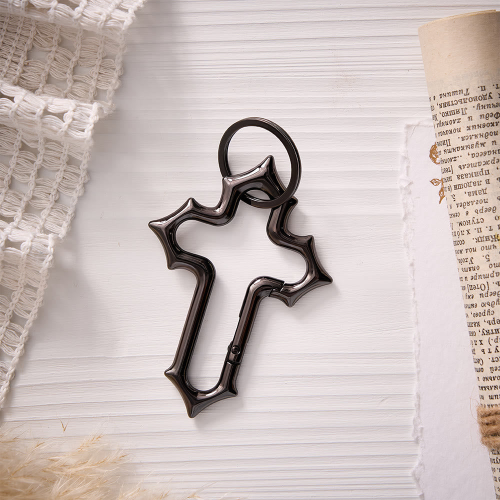 Solacebeads Openable Cross‑shaped Carabiner Keychain: Faith In Modern Metal - image 15