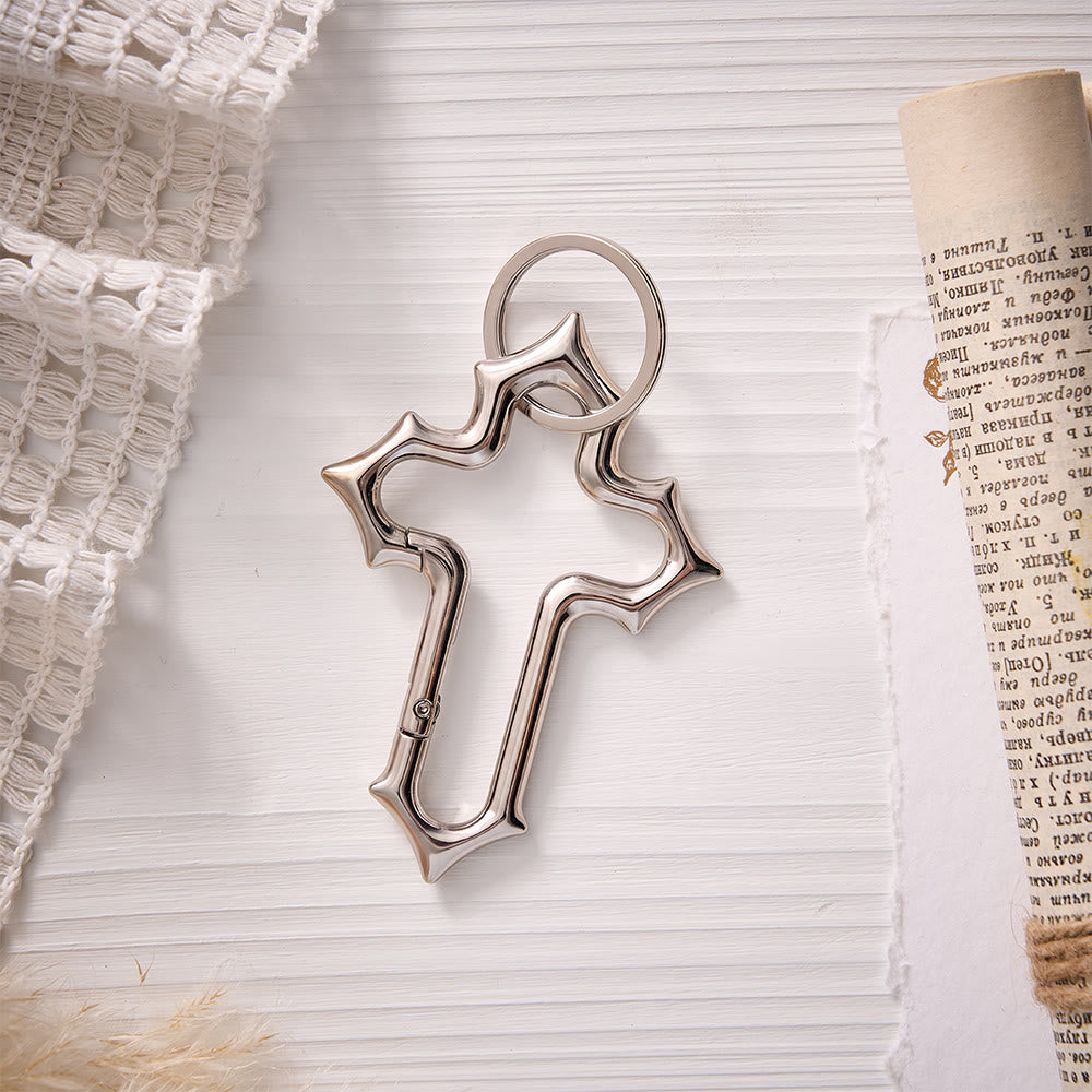 Solacebeads Openable Cross‑shaped Carabiner Keychain: Faith In Modern Metal - image 14