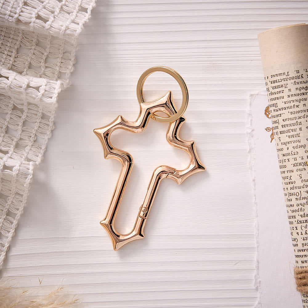 Solacebeads Openable Cross‑shaped Carabiner Keychain: Faith In Modern Metal - image 13