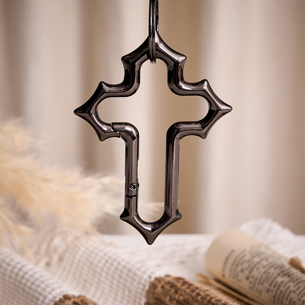 Solacebeads Openable Cross‑shaped Carabiner Keychain: Faith In Modern Metal - image 12