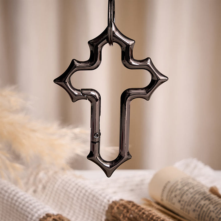Solacebeads Openable Cross‑shaped Carabiner Keychain: Faith In Modern Metal - image 12