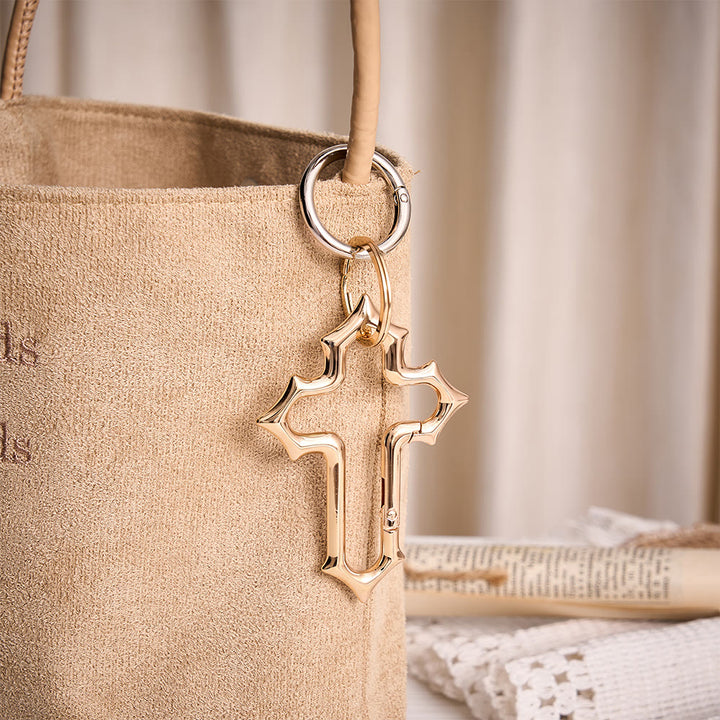 Solacebeads Openable Cross‑shaped Carabiner Keychain: Faith In Modern Metal - image 4