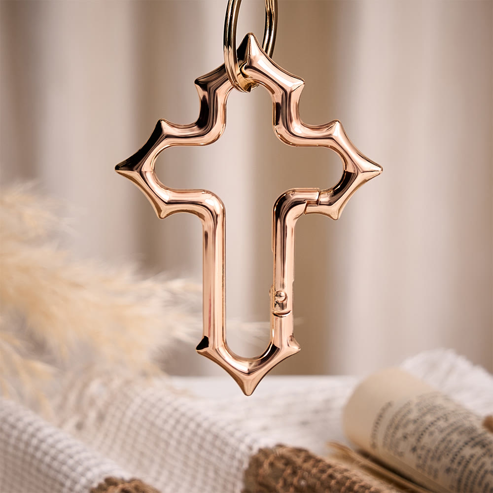 Solacebeads Openable Cross‑shaped Carabiner Keychain: Faith In Modern Metal - image 10