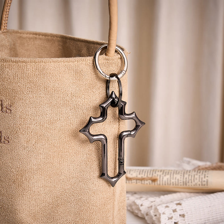 Solacebeads Openable Cross‑shaped Carabiner Keychain: Faith In Modern Metal - image 6