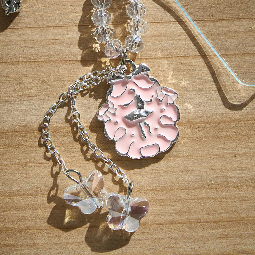 SolaceBeads Beaded Phone Charm: Gentle Design with Rhinestone Cross Pendant - image 5