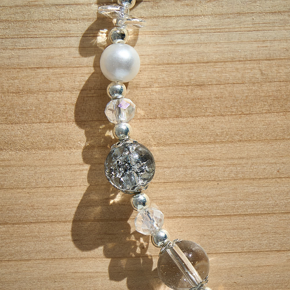SolaceBeads Beaded Phone Charm: Gentle Design with Rhinestone Cross Pendant - image 4