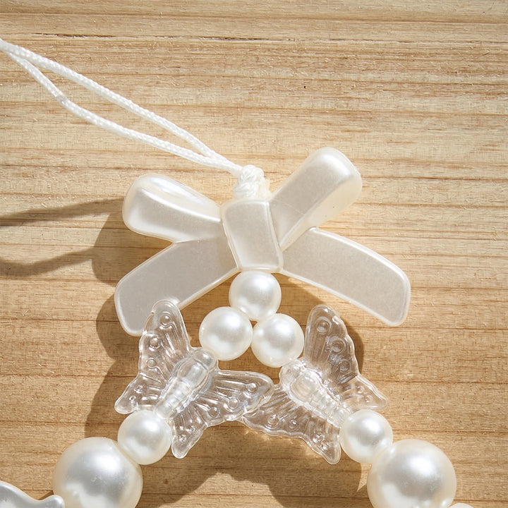 SolaceBeads Pearl Rose Beaded Phone Charm: Gentle Grace for Your Daily Companion - image 3