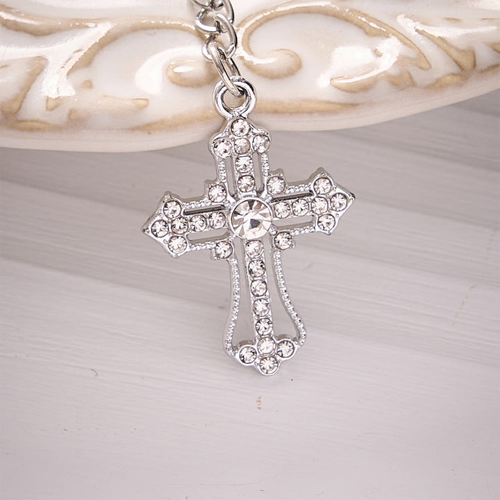 SolaceBeads Winged Cross &amp; Heart Keychain: Gentle Blessings, Pink &amp; Blue Available - image 5