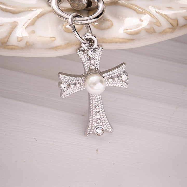 SolaceBeads Star Clasp Strawberry Cross Keychain: Abiding Grace Close At Hand - image 2