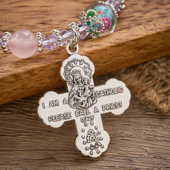SolaceBeads Morganite Glass Rosary Bracelet: Faith To Wear Every Single Day - image 4