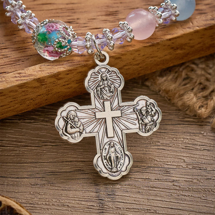 SolaceBeads Morganite Glass Rosary Bracelet: Faith To Wear Every Single Day - image 3