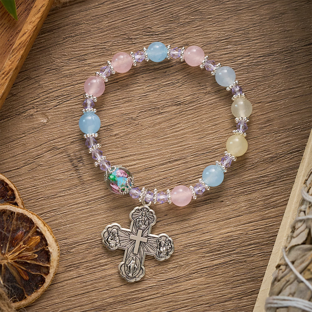 SolaceBeads Morganite Glass Rosary Bracelet: Faith To Wear Every Single Day - image 5