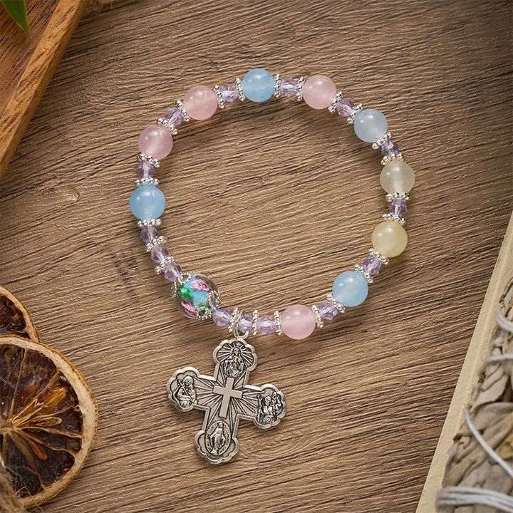 SolaceBeads Morganite Glass Rosary Bracelet: Faith To Wear Every Single Day - image 5