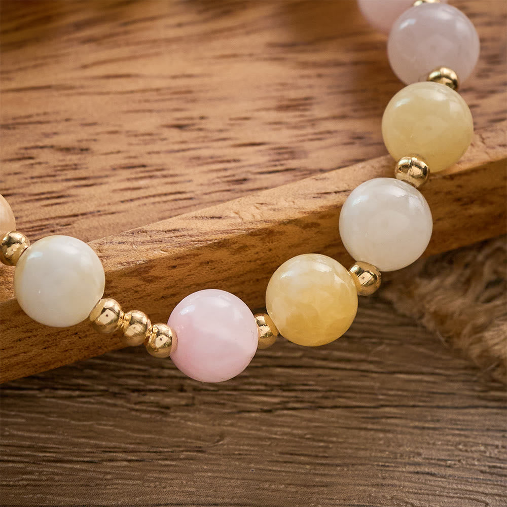 SolaceBeads Pastel Jade Rosary Bracelet: Holy Spirit Four-Way Cross, Gentle Faith - image 2
