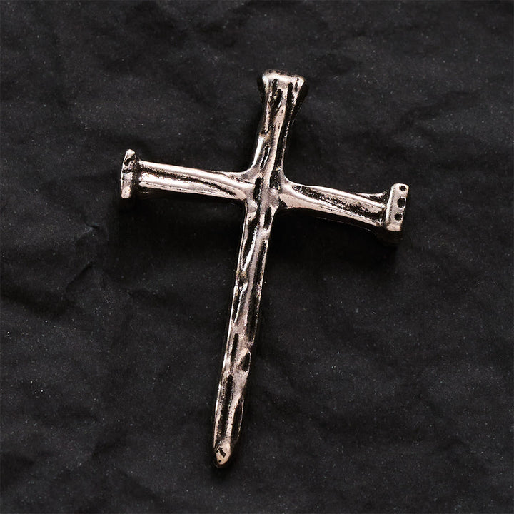 SolaceBeads Nail Cross Pendant: DIY Compatible, Build Your Unique Faith Accessory - Silver - image 0