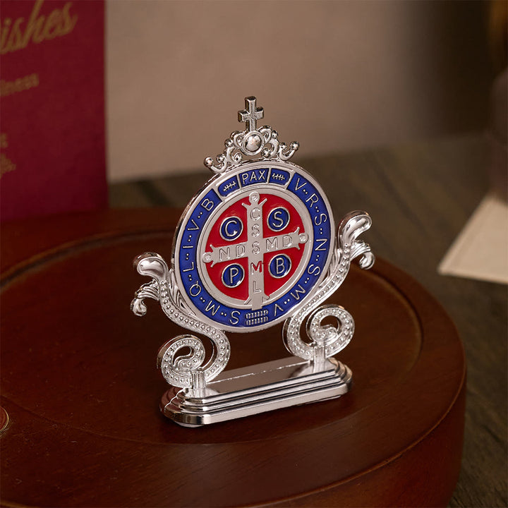 Solacebeads St. Benedict Medal Standing Figurine: Sacred Protection for Home Altar Decor - image 6