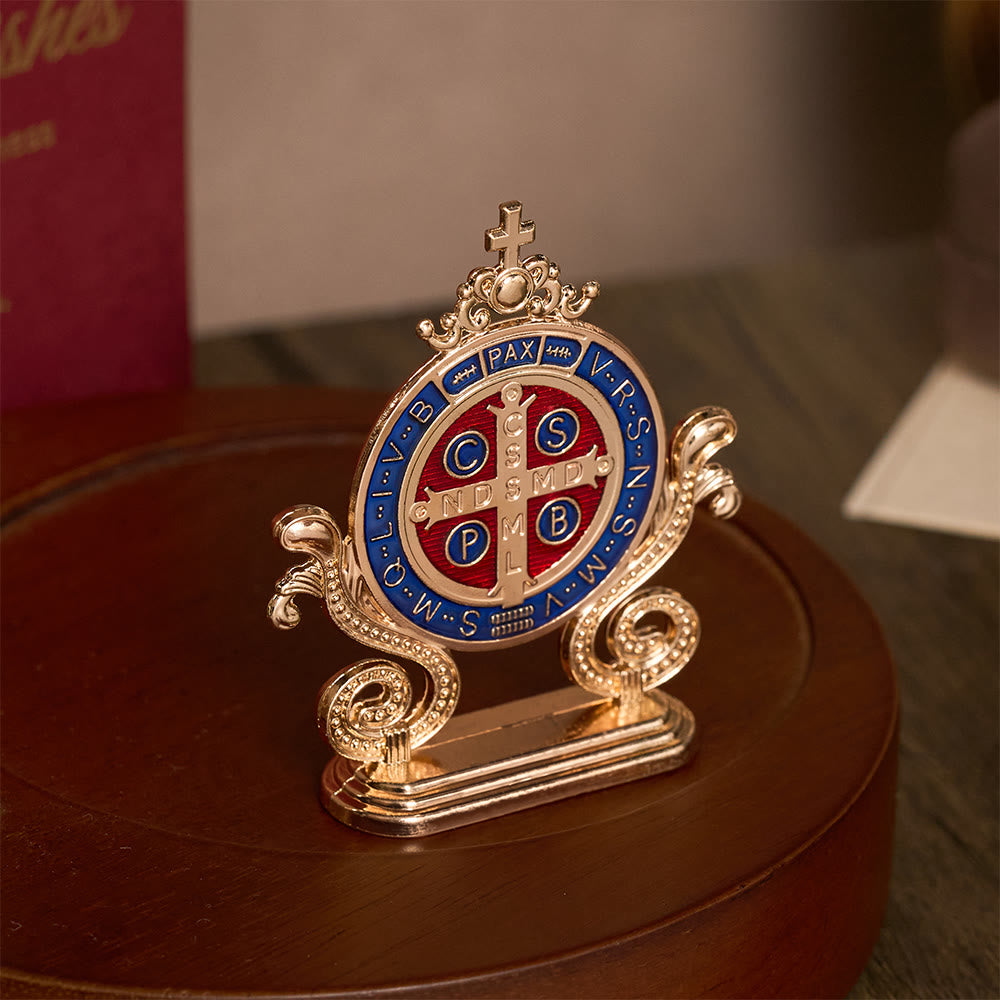 Solacebeads St. Benedict Medal Standing Figurine: Sacred Protection for Home Altar Decor - image 5