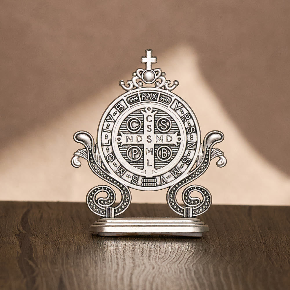 Solacebeads St. Benedict Medal Standing Figurine: Sacred Protection for Home Altar Decor - image 20