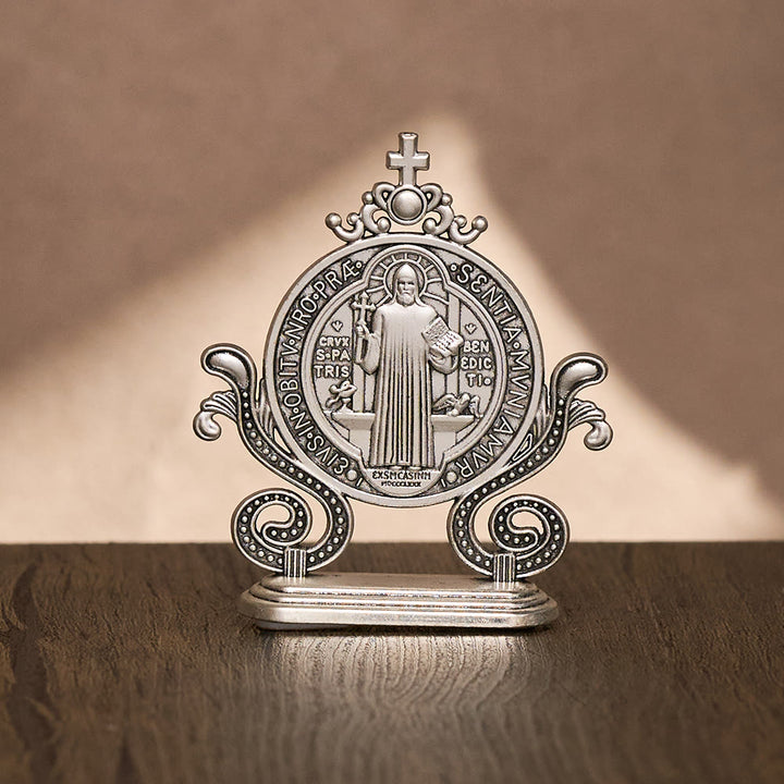Solacebeads St. Benedict Medal Standing Figurine: Sacred Protection for Home Altar Decor - image 7