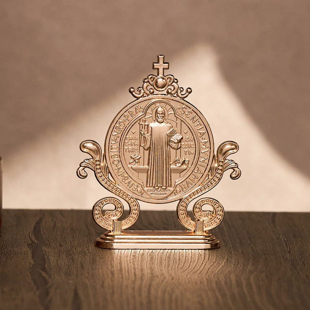 Solacebeads St. Benedict Medal Standing Figurine: Sacred Protection for Home Altar Decor - image 18