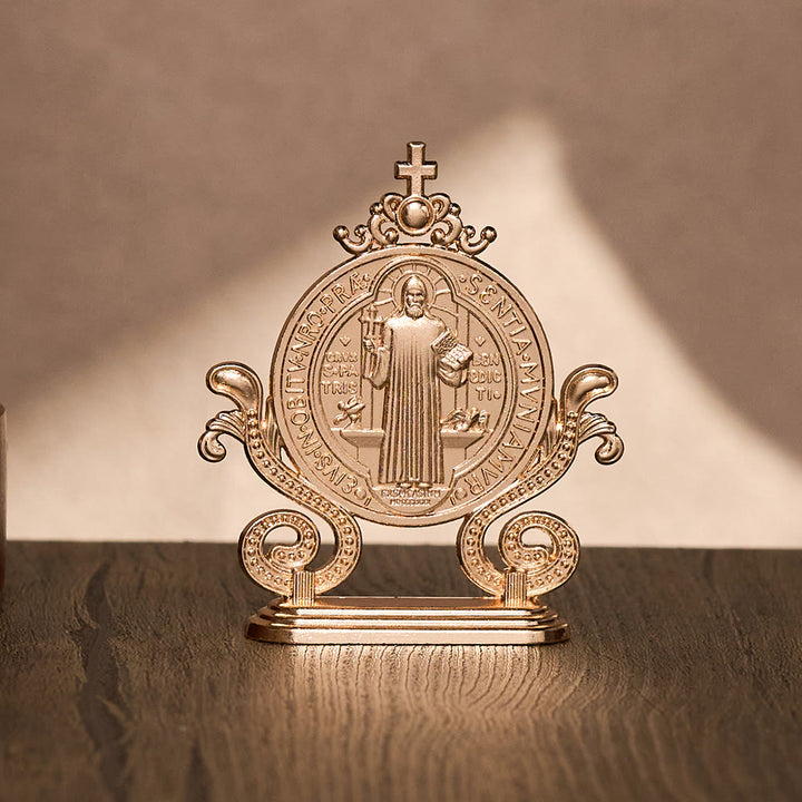 Solacebeads St. Benedict Medal Standing Figurine: Sacred Protection for Home Altar Decor - image 18