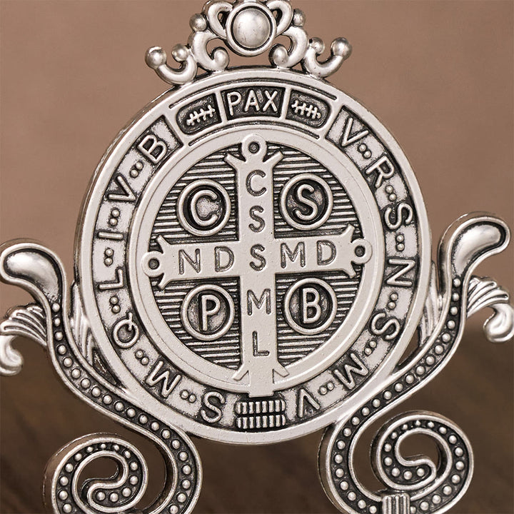 Solacebeads St. Benedict Medal Standing Figurine: Sacred Protection for Home Altar Decor - image 12
