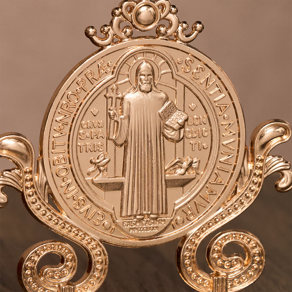 Solacebeads St. Benedict Medal Standing Figurine: Sacred Protection for Home Altar Decor - image 10