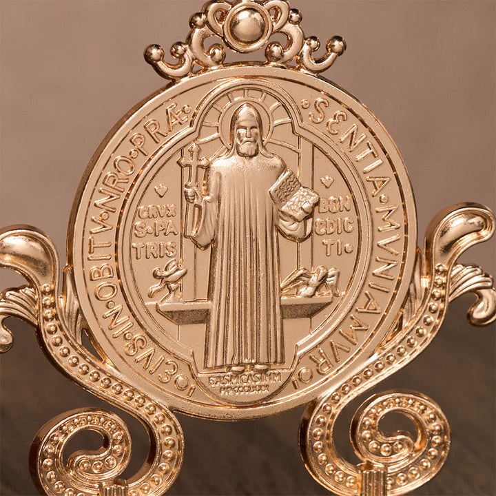 Solacebeads St. Benedict Medal Standing Figurine: Sacred Protection for Home Altar Decor - image 10