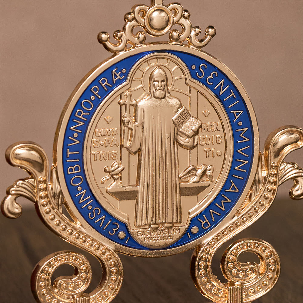 Solacebeads St. Benedict Medal Standing Figurine: Sacred Protection for Home Altar Decor - image 11