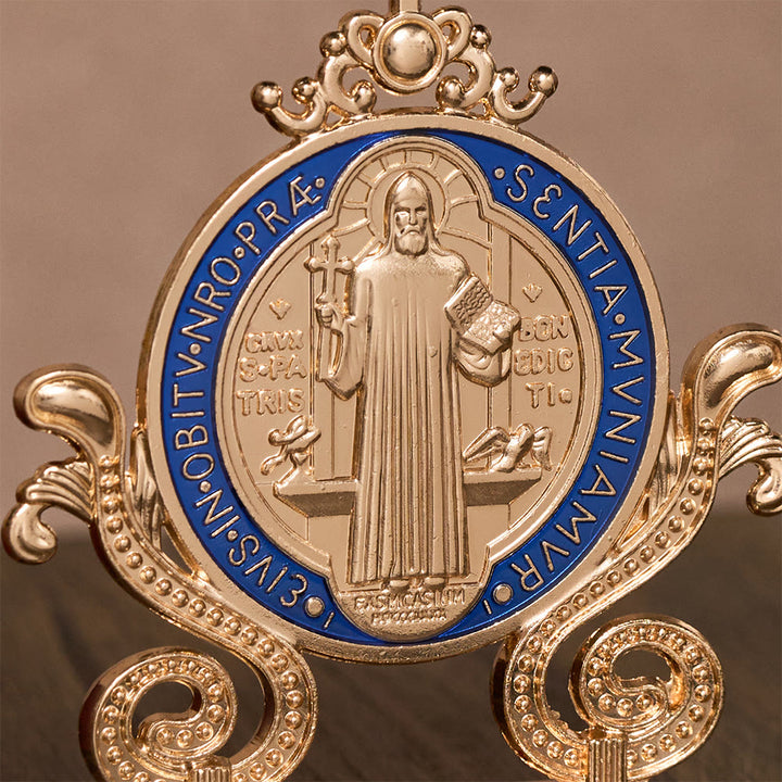 Solacebeads St. Benedict Medal Standing Figurine: Sacred Protection for Home Altar Decor - image 11