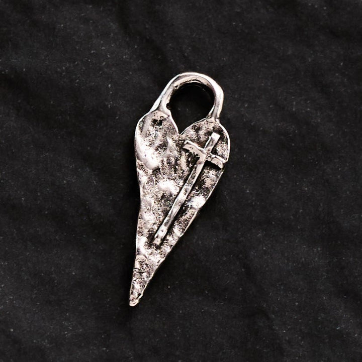 SolaceBeads Heart Cross Pendant: Carry Divine Love In Your Creation - Silver - image 0