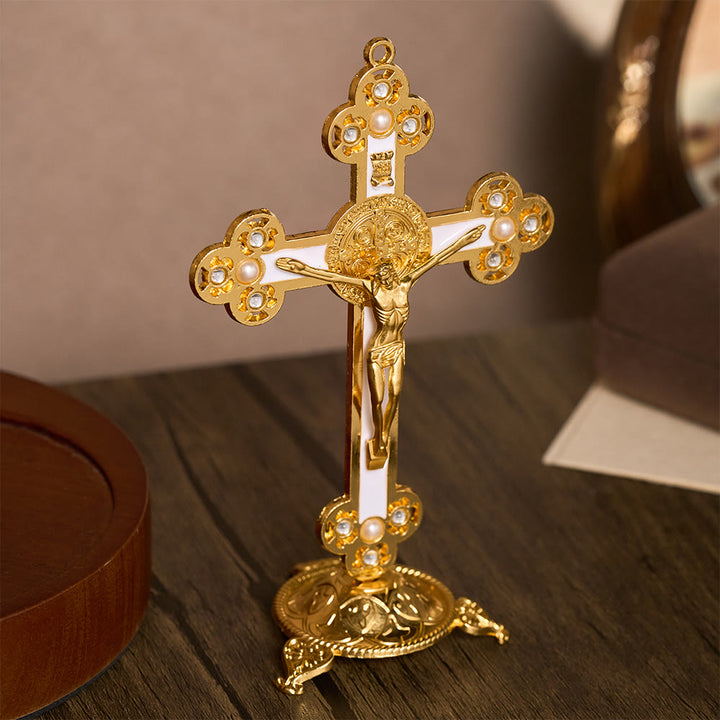 Solacebeads St. Benedict Enamel Standing Assembled Prayer Crucifix: A Sacred Reminder Of Faith - image 15