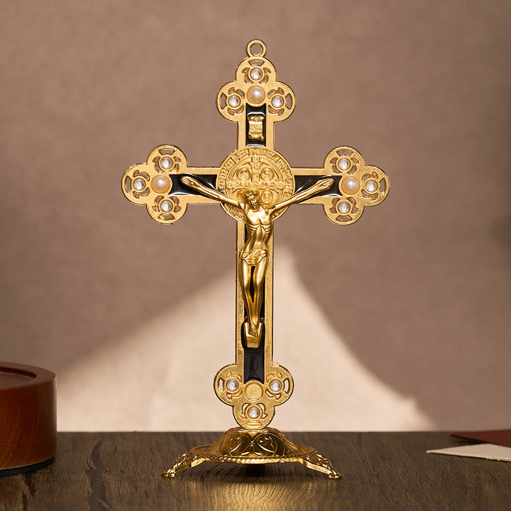 Solacebeads St. Benedict Enamel Standing Assembled Prayer Crucifix: A Sacred Reminder Of Faith - Black - image 2