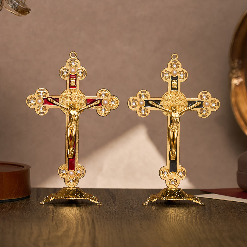 Solacebeads St. Benedict Enamel Standing Assembled Prayer Crucifix: A Sacred Reminder Of Faith - image 4