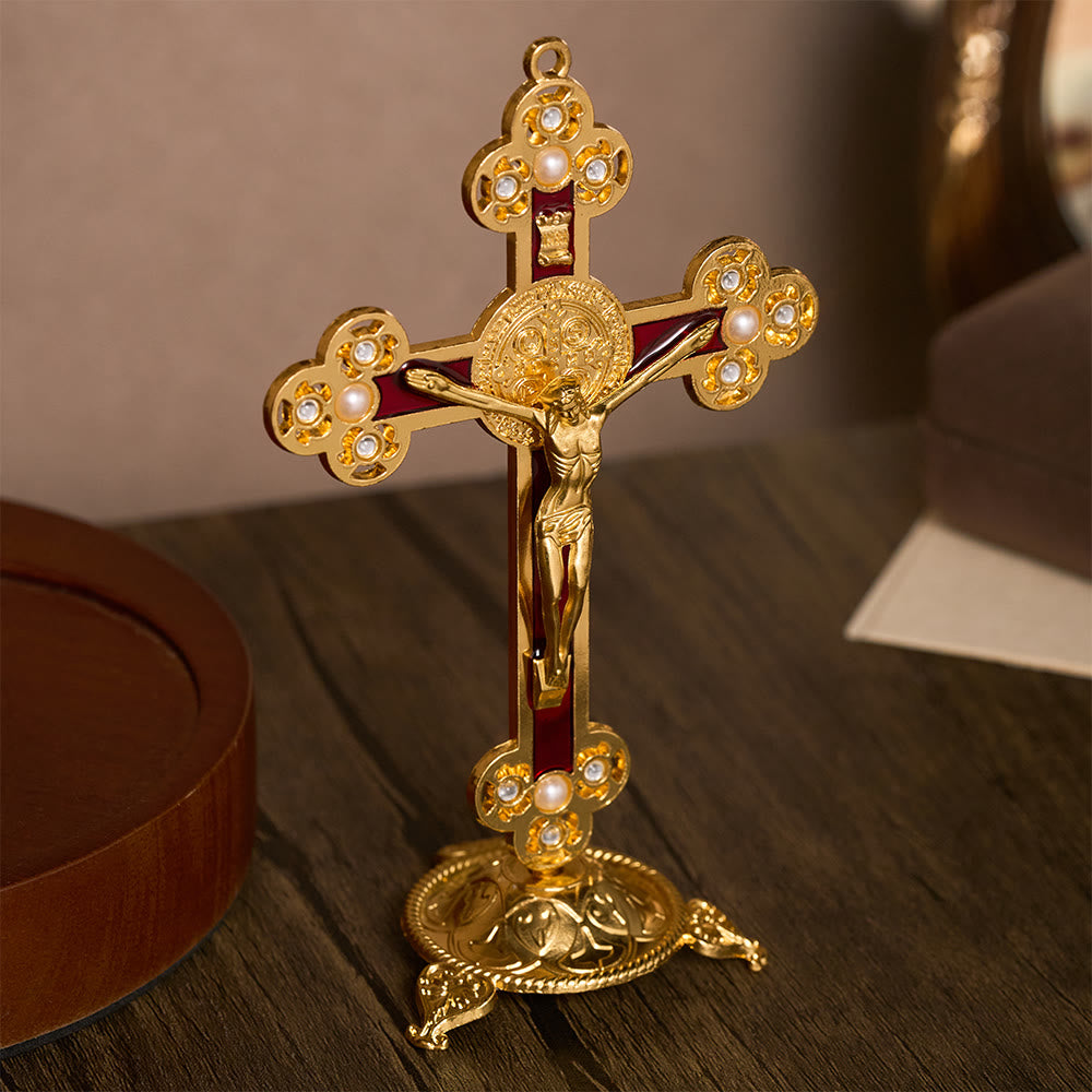 Solacebeads St. Benedict Enamel Standing Assembled Prayer Crucifix: A Sacred Reminder Of Faith - image 13
