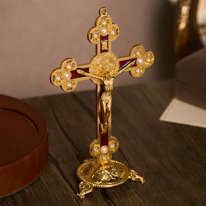 Solacebeads St. Benedict Enamel Standing Assembled Prayer Crucifix: A Sacred Reminder Of Faith - image 13