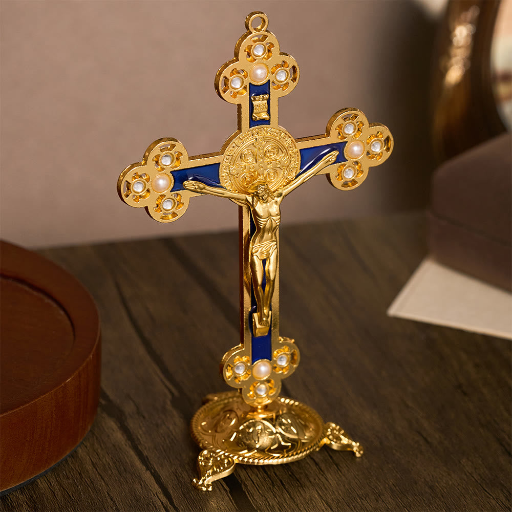 Solacebeads St. Benedict Enamel Standing Assembled Prayer Crucifix: A Sacred Reminder Of Faith - image 12