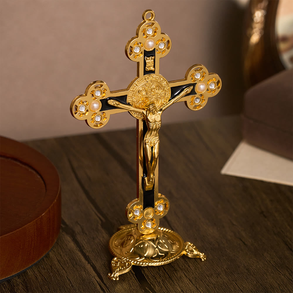 Solacebeads St. Benedict Enamel Standing Assembled Prayer Crucifix: A Sacred Reminder Of Faith - image 14