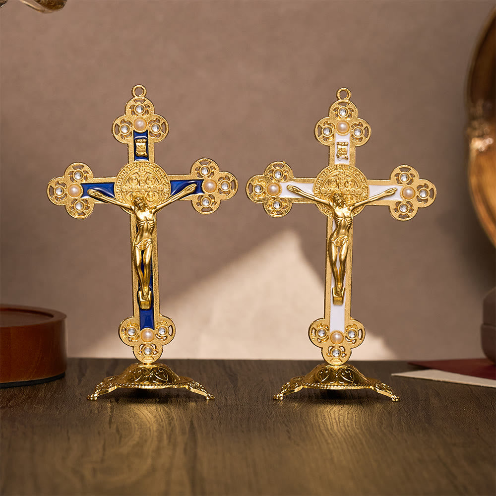 Solacebeads St. Benedict Enamel Standing Assembled Prayer Crucifix: A Sacred Reminder Of Faith - image 5