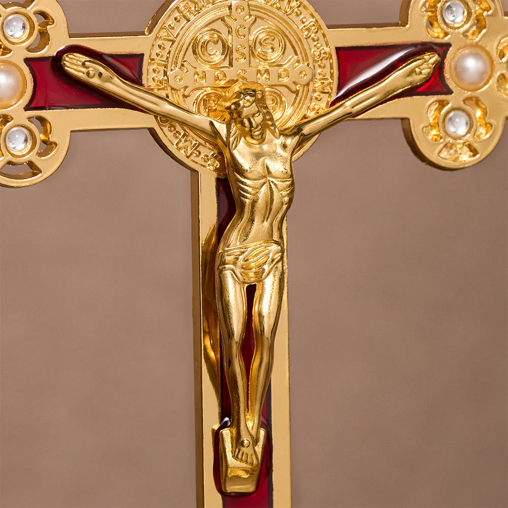 Solacebeads St. Benedict Enamel Standing Assembled Prayer Crucifix: A Sacred Reminder Of Faith - image 7