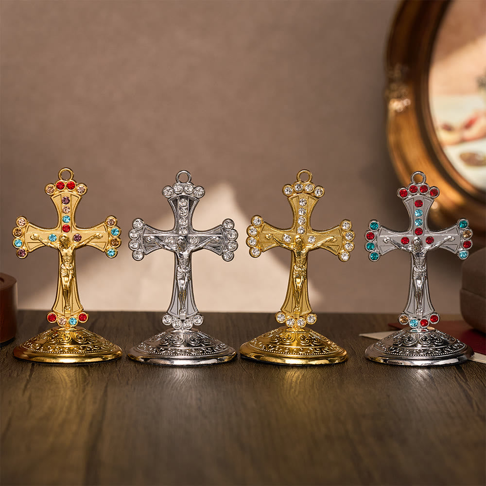 SolaceBeads Crystal Standing Crucifix, Prayer Cross, Fill Your Space With Divine Grace - image 14
