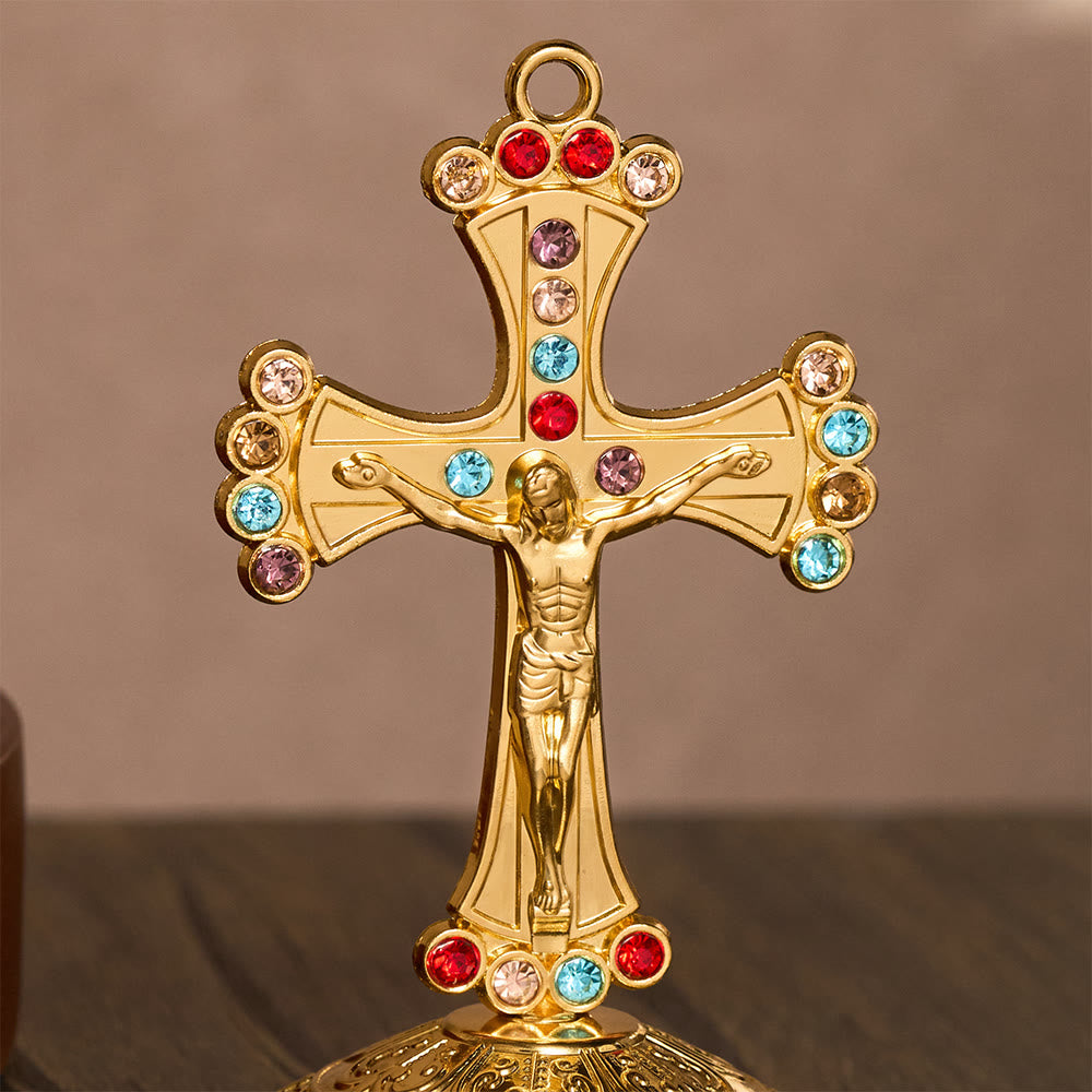 SolaceBeads Crystal Standing Crucifix, Prayer Cross, Fill Your Space With Divine Grace - image 6