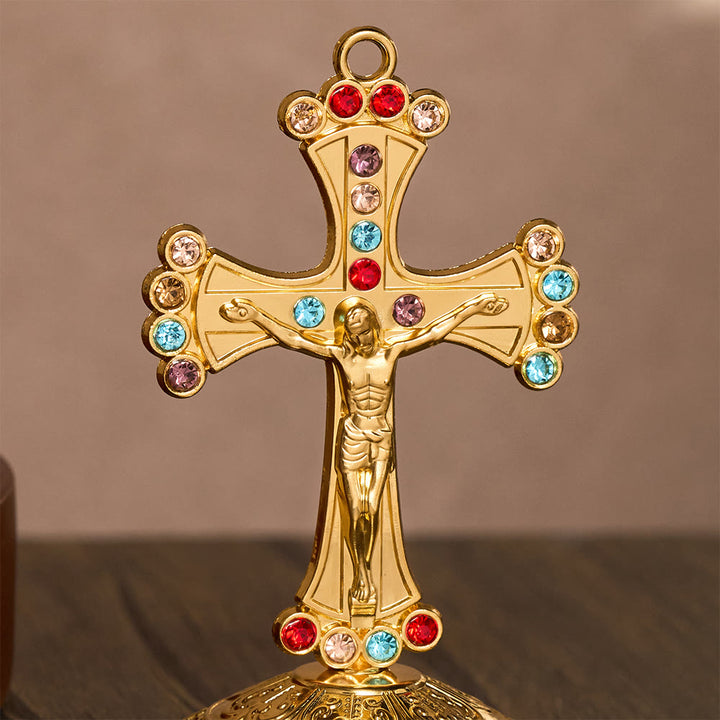 SolaceBeads Crystal Standing Crucifix, Prayer Cross, Fill Your Space With Divine Grace - image 6